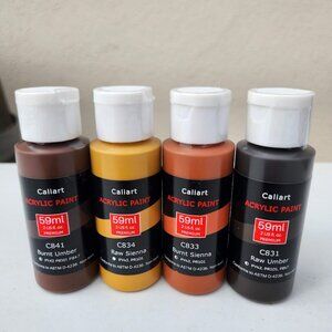 NEW 4 Caliart Acrylic Paint Set Brown Browns colors 59ml, 2oz each Art Craft Pai